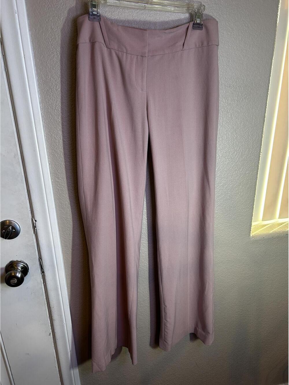 bebe Women's Light Preppy Famine Pink Wide-Leg Trousers Size 8
